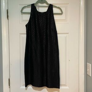 Club Monaco Black Textured Midi Dress